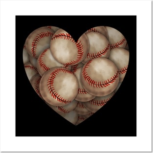 I Love Baseball, Heart Shaped Baseball Posters and Art